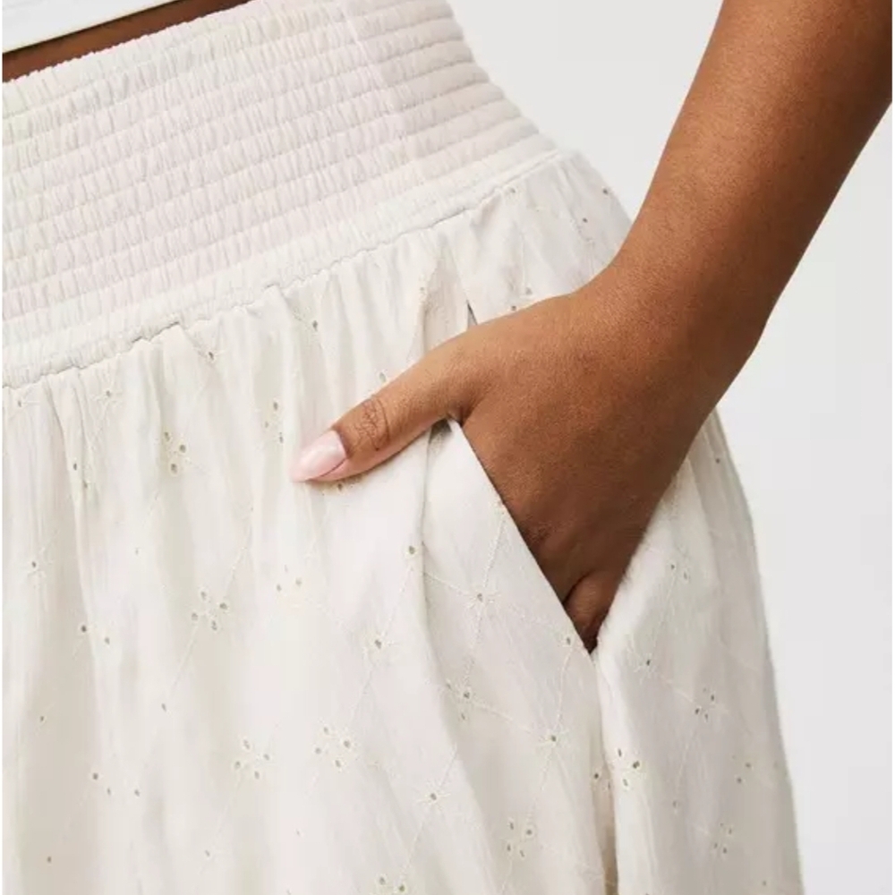 NWT Torrid Natural Smocked Tea Length Skirt - Picture 4 of 6